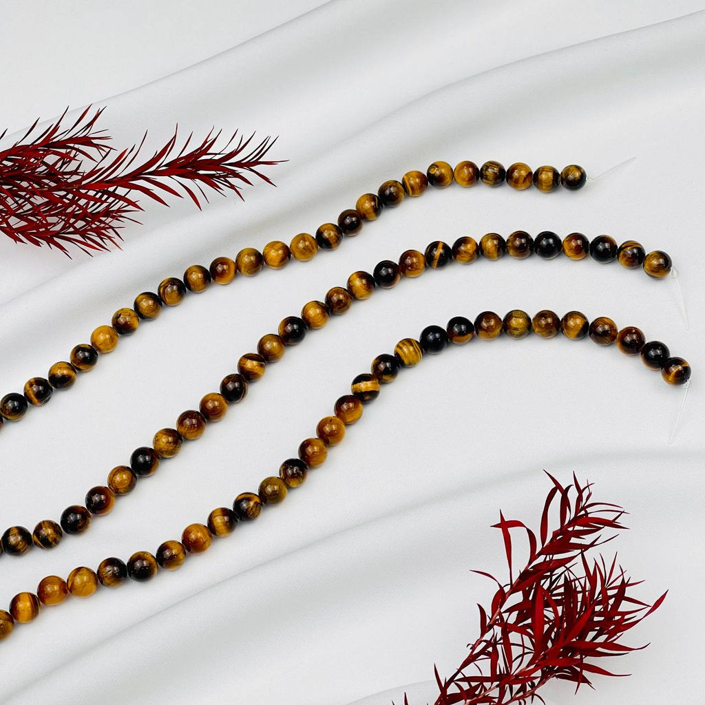 Бусины для украшений из Тигрового глаза (45 бусин) 39 см
