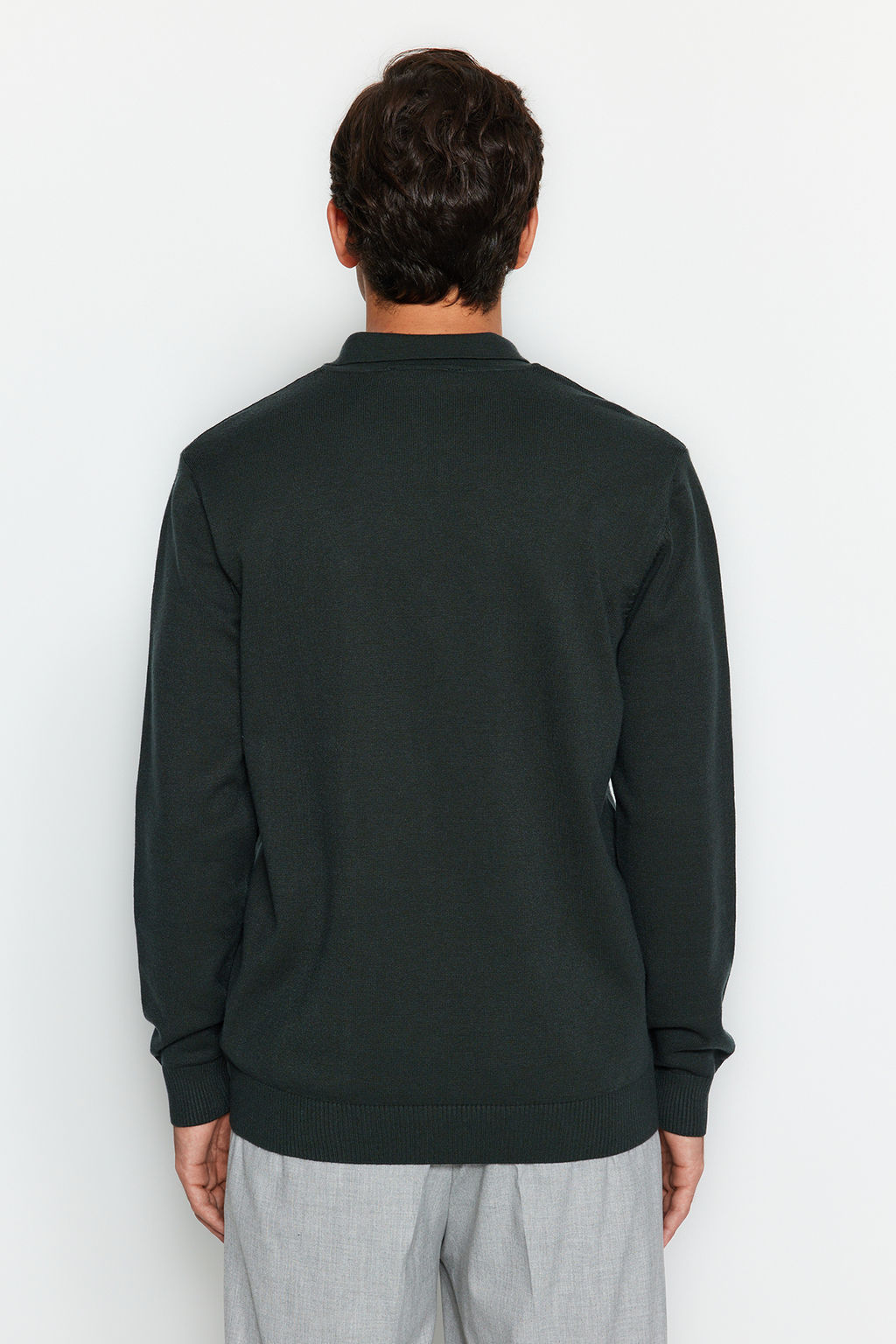 TRENDYOL MAN Lacivert Erkek Regular Polo Yaka Duz Triko Kazak TMNAW24KZ00067 - Trendyolmilla фото 6