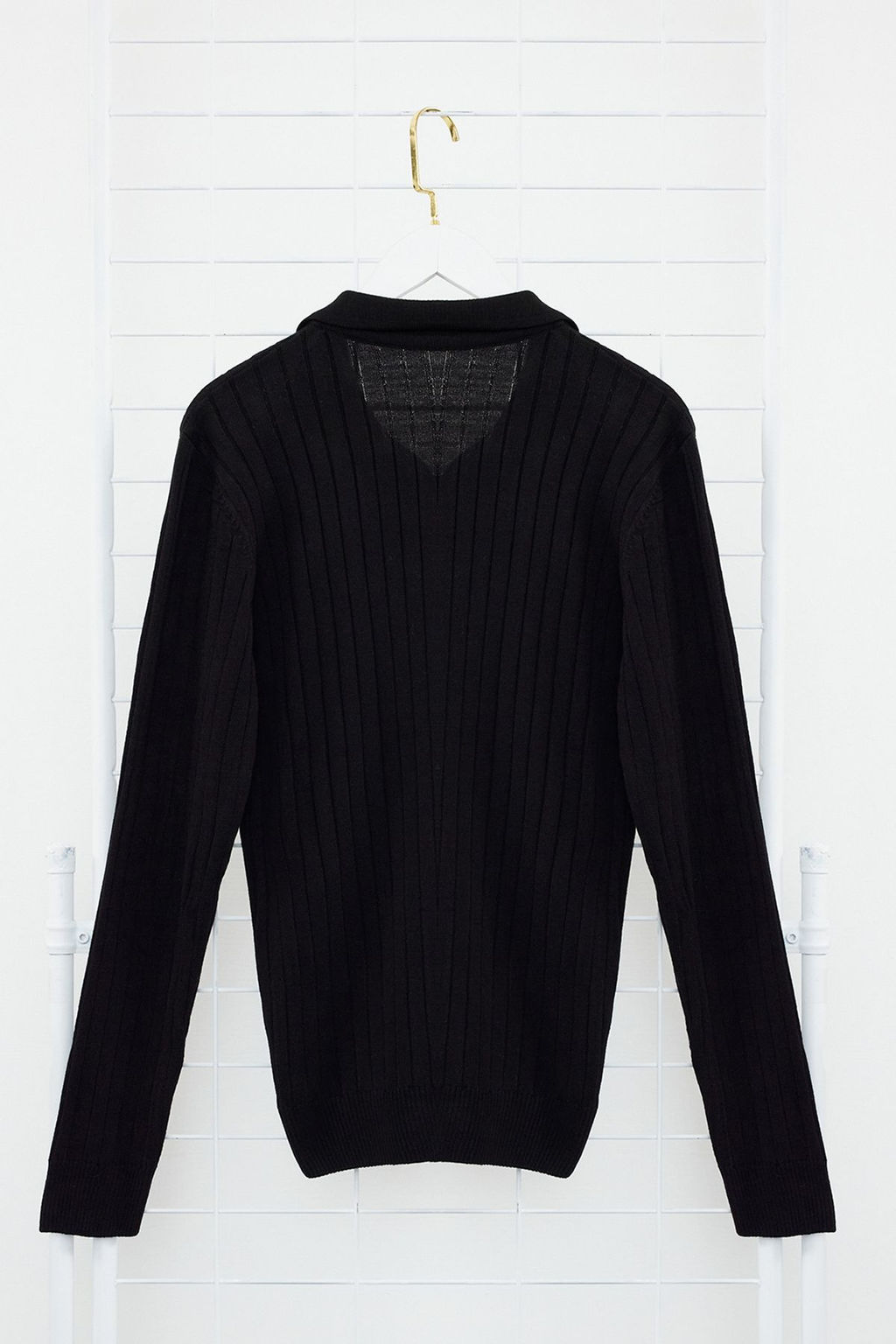 TRENDYOL MAN Siyah Slim Dar Kesim Couple/Cift Polo Yaka Duz Triko Kazak TMNAW25KZ00022 - Trendyolmilla фото 16