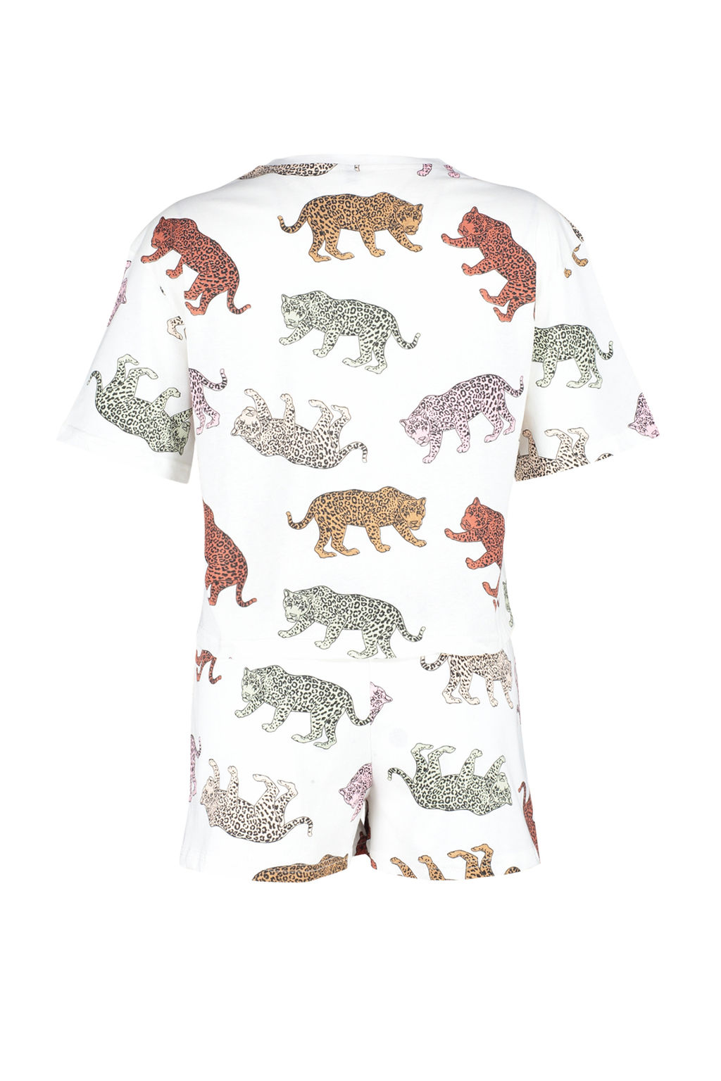 Trendyolmilla Kad?n Couple/Cift Ekru %100 Pamuklu Kaplan Desenli Sortlu Orme Pijama Tak?m? THMSS24PT00078  фото 16