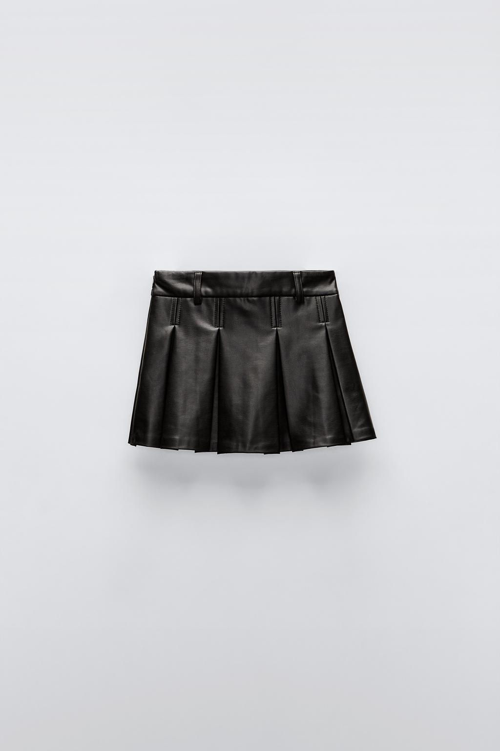 FAUX LEATHER SKIRT WITH BOX PLEATS - Zara фото 2