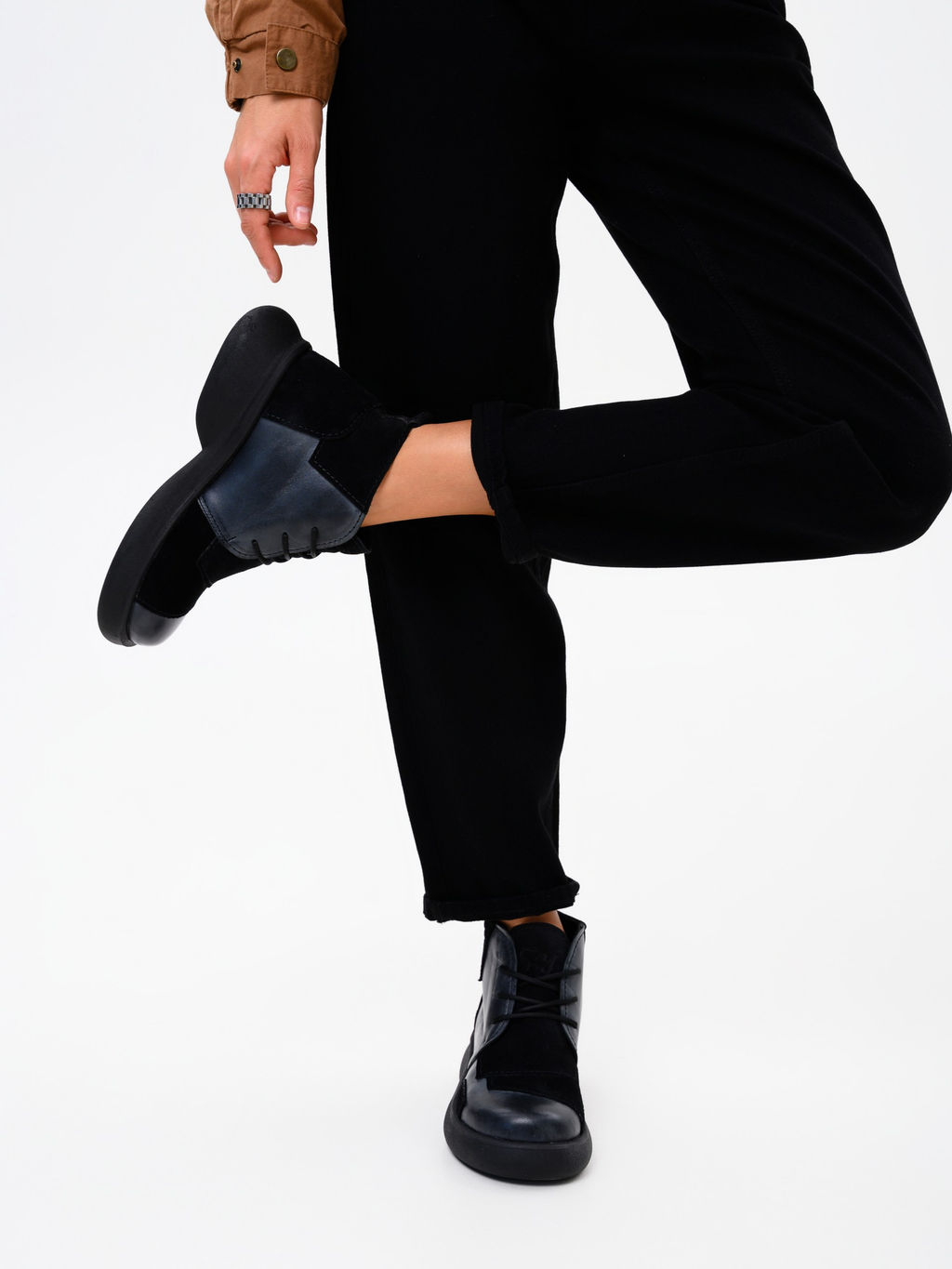 Ботинки EDART 305.927 bl. Вакса черная+черная замша/байка - Ed'art фото 7