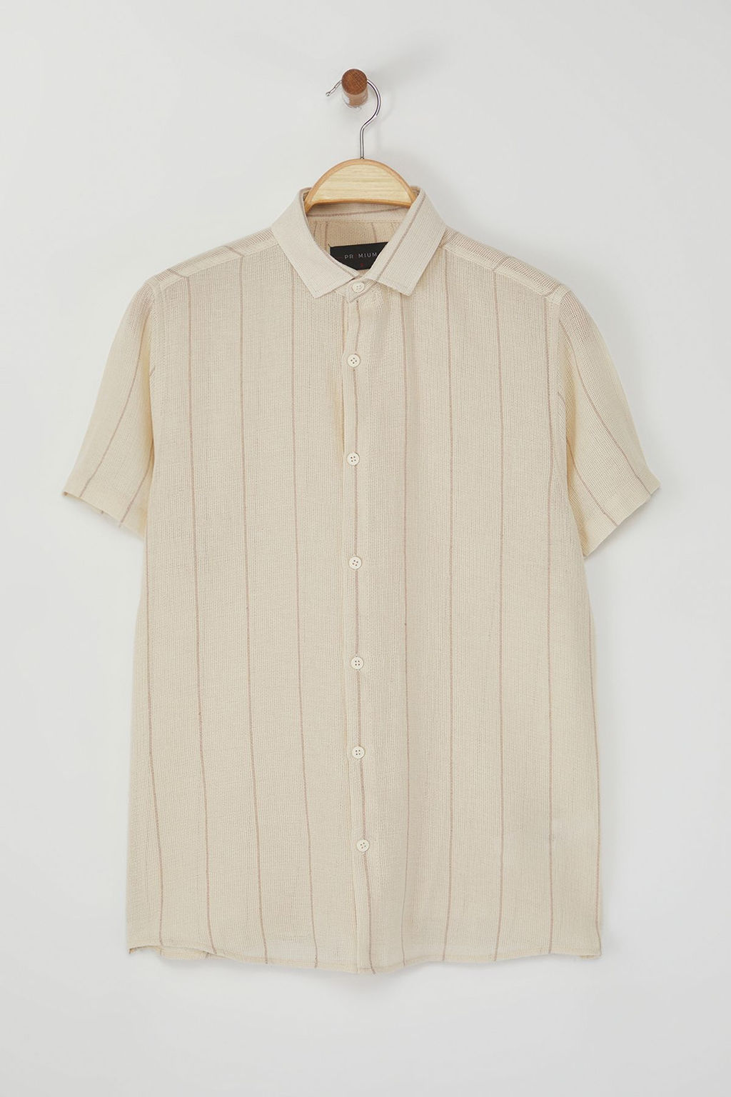 TRENDYOL MAN Premium Siyah Regular Fit Cizgili Dokulu Yazl?k Gomlek TMNSS23GO00063 - Trendyolmilla фото 11