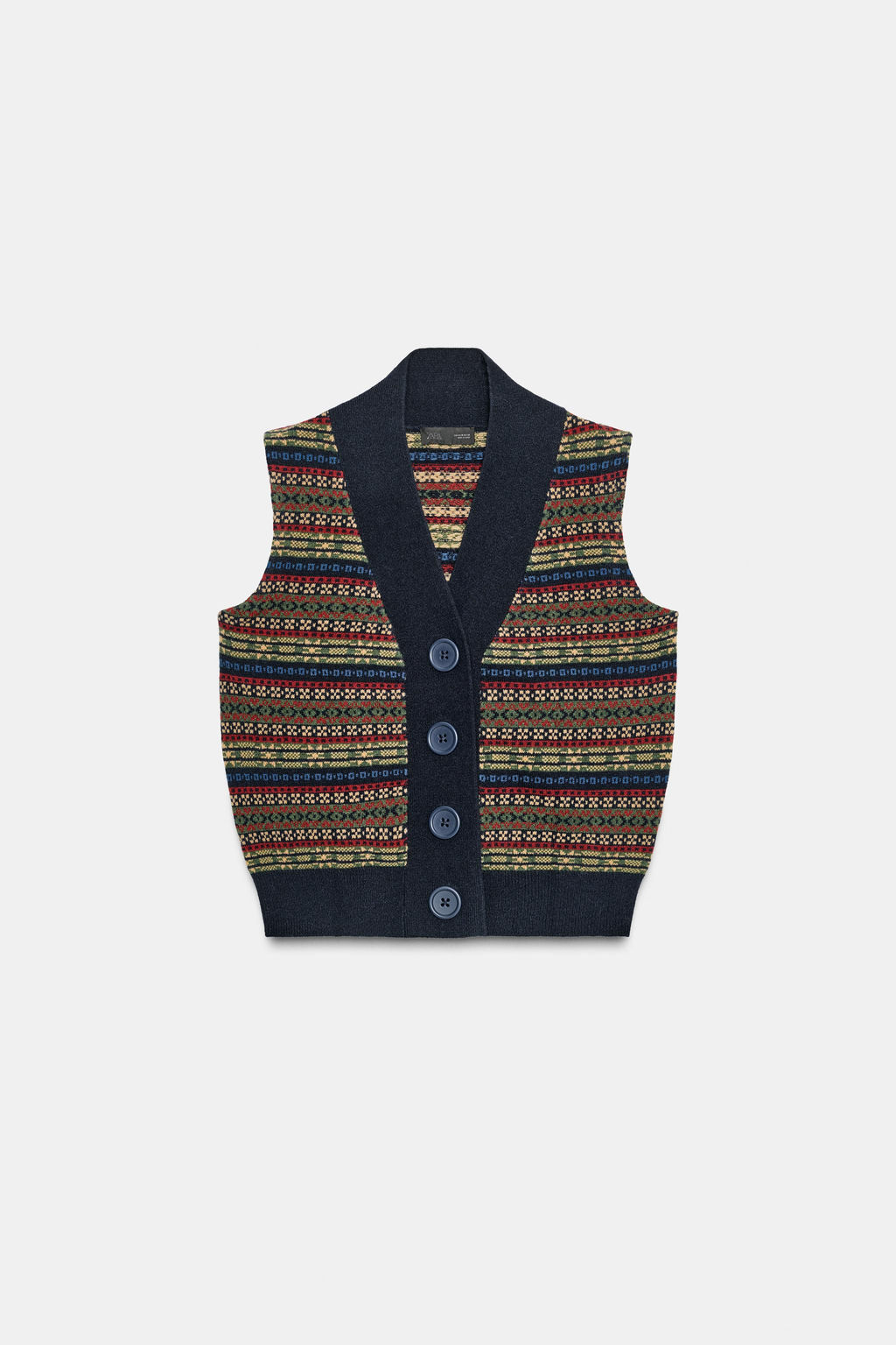 JACQUARD KNIT WOOL BLEND WAISTCOAT - Zara фото 5