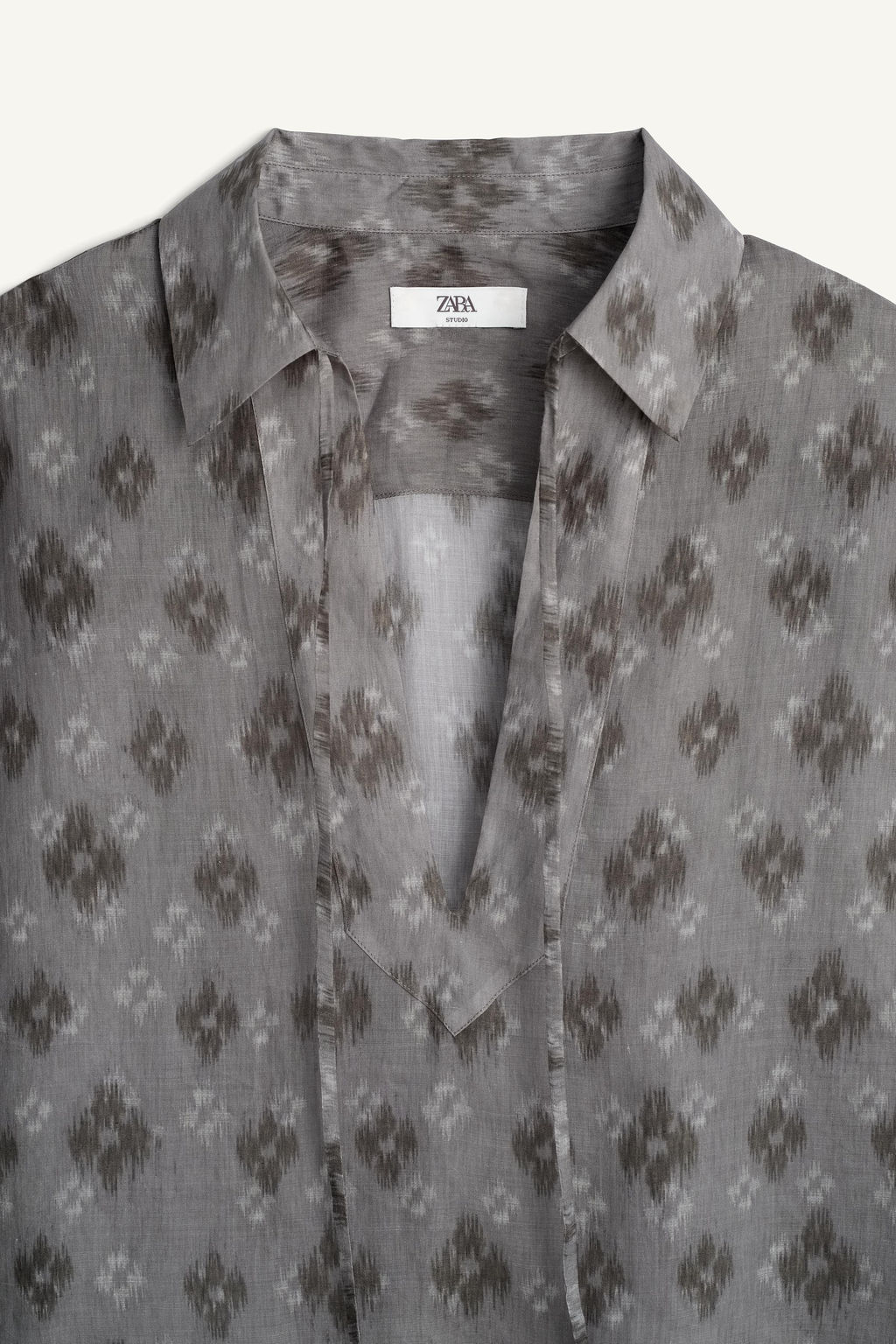 CAMISA POLO BOXY FIT 100% RAMIO / Estampado - Zara фото 6