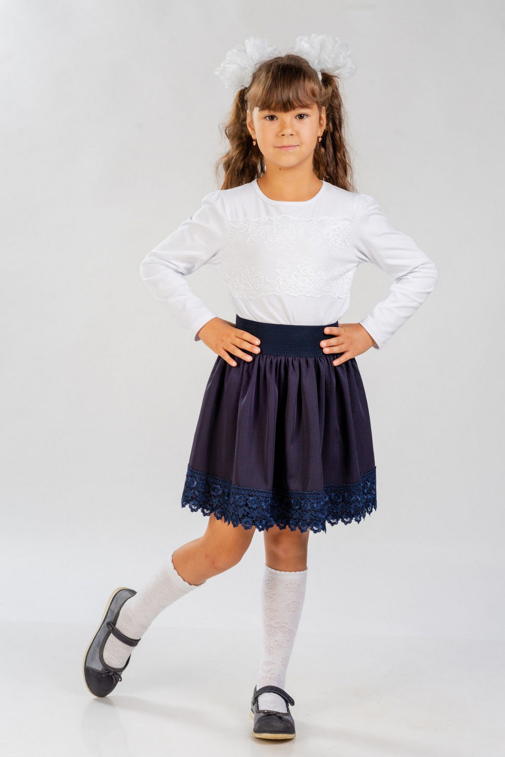 Футболка с длинным рукавом детская из кулирки с лайкрой Снежинка белый - Амадэль фото 8