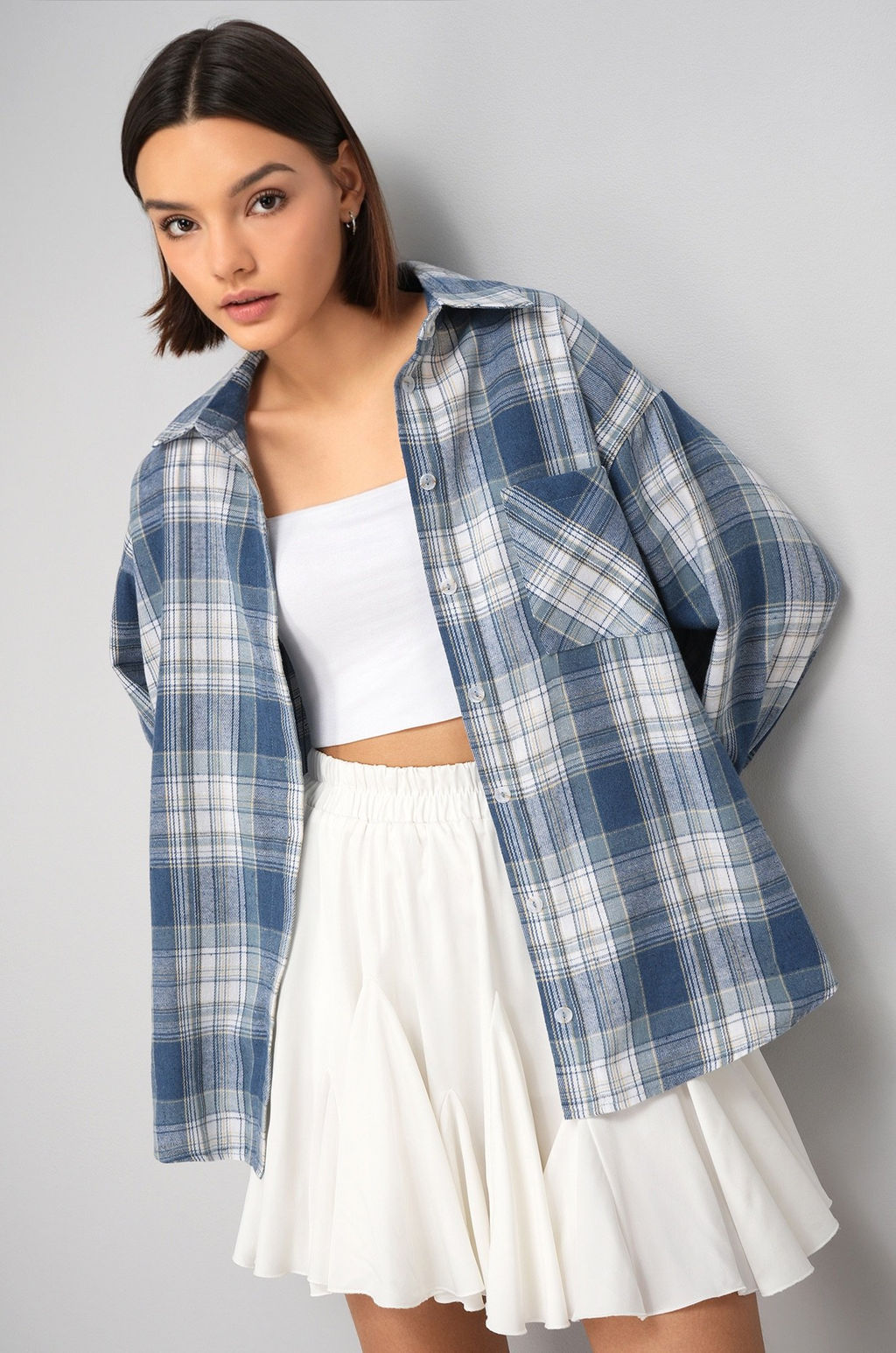 Рубашка женская в клетку Happyfox