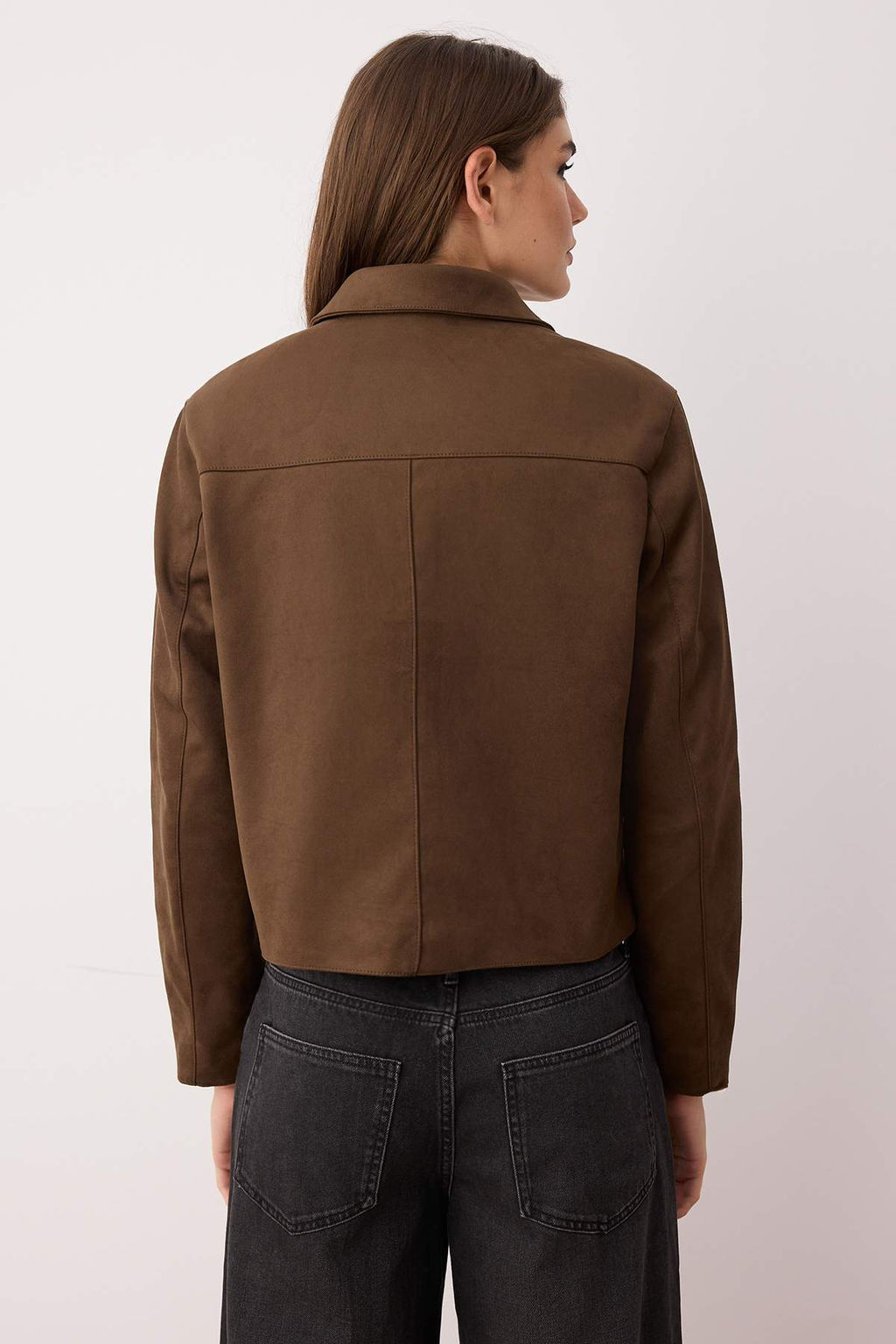 Kahverengi Regular Kal?p Suet Ince Ceket Mont TWOAW26MO00115 - Trendyolmilla фото 4