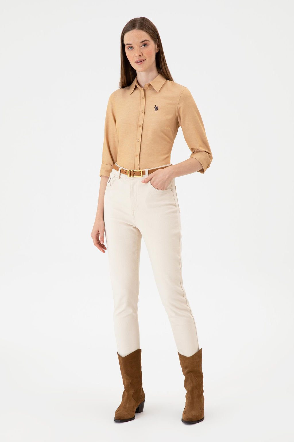 Kad_n Camel Uzun Kollu Basic G_mlek Sepette S_rpriz _ndirim - U.s. polo assn фото 4