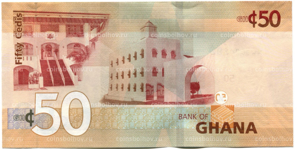 Банкнота 50 седи 2019 года Гана