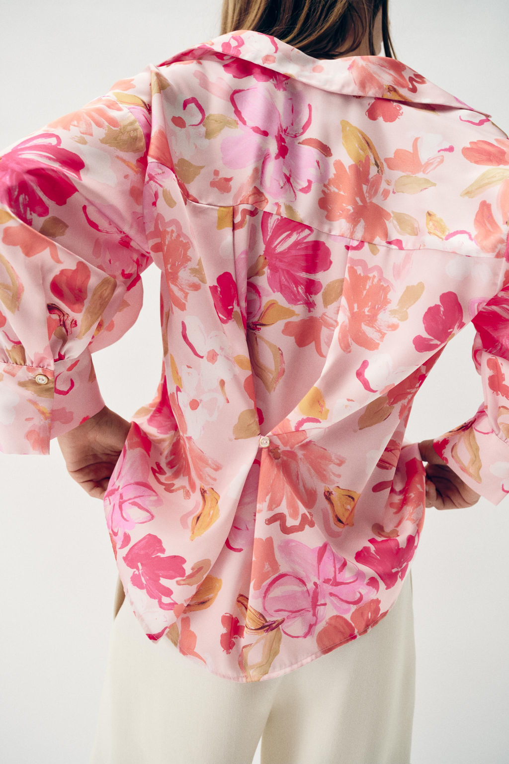 CAMISA SATINADA ESTAMPADO FLORAL / Multicolor - Zara фото 2