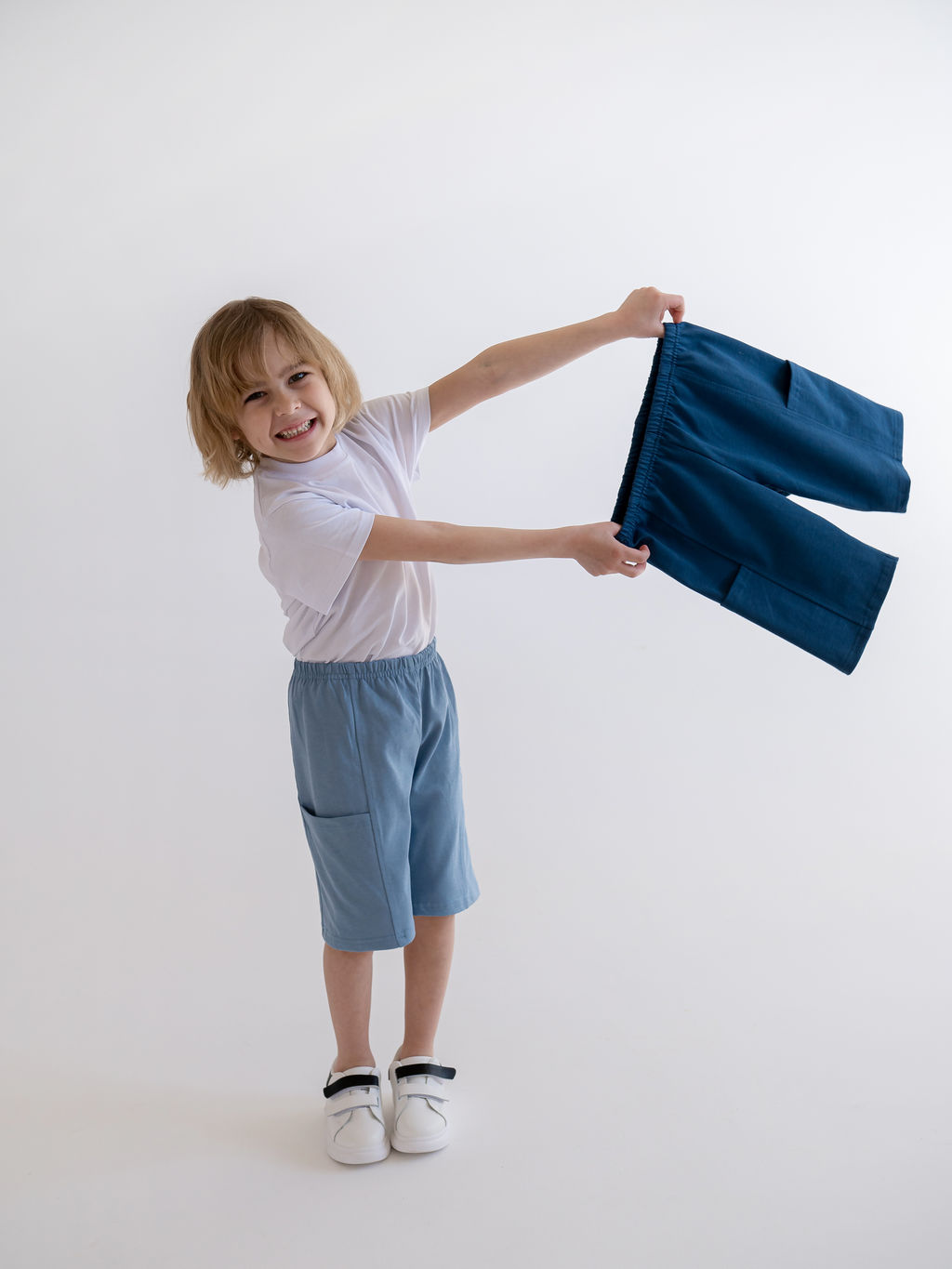 Шорты из тонкого хлопка, синий - Lesi kids фото 11