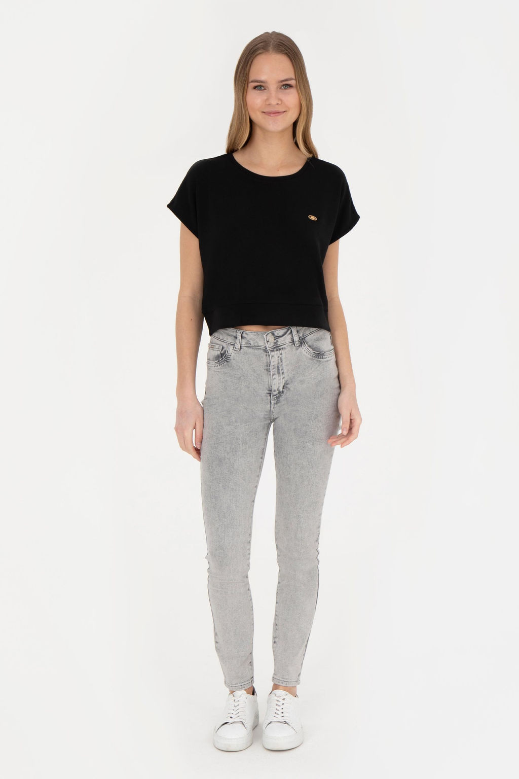 Женская черная футболка с круглым вырезом - U.s. polo assn фото 11