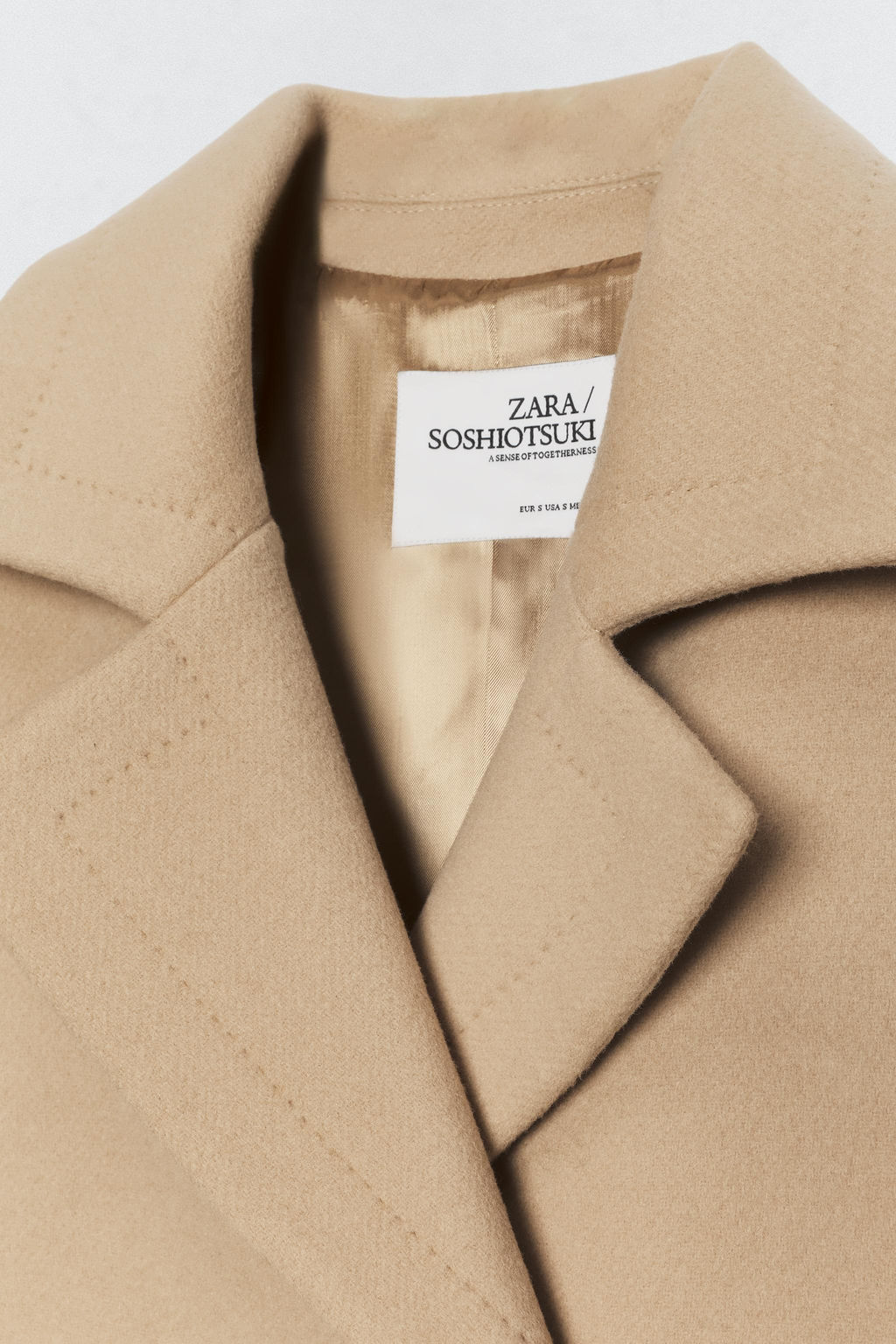 ABRIGO MEZCLA LANA SOSHIOTSUKI X ZARA / Camel claro фото 7