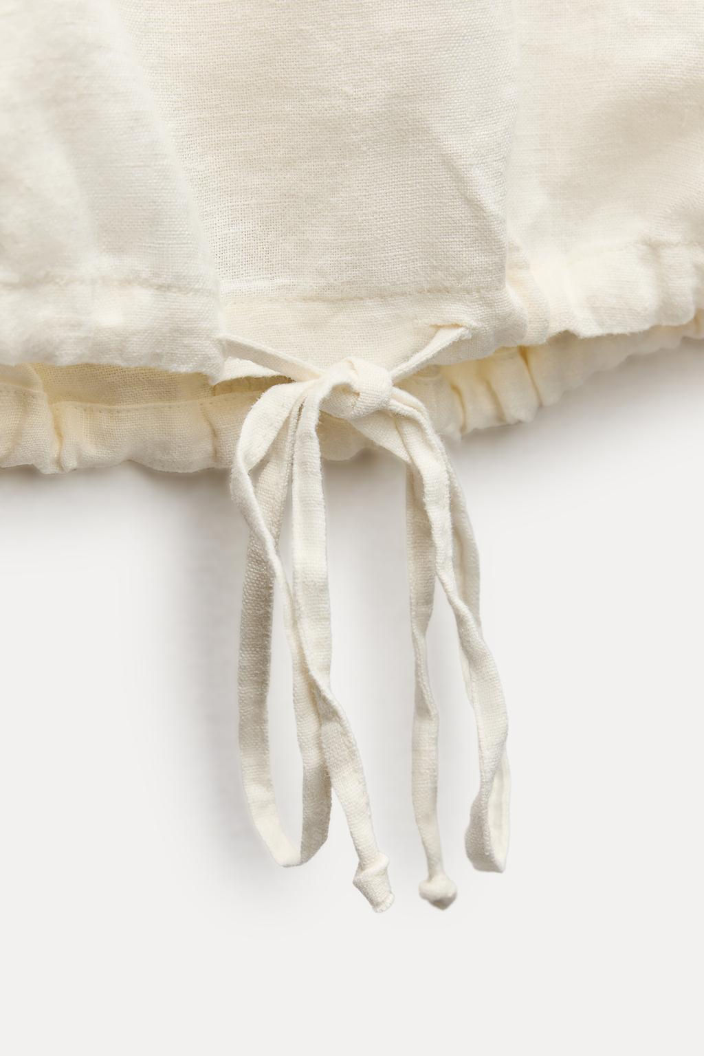 ZW COLLECTION 100% LINEN TOP WITH TIES - Zara фото 25