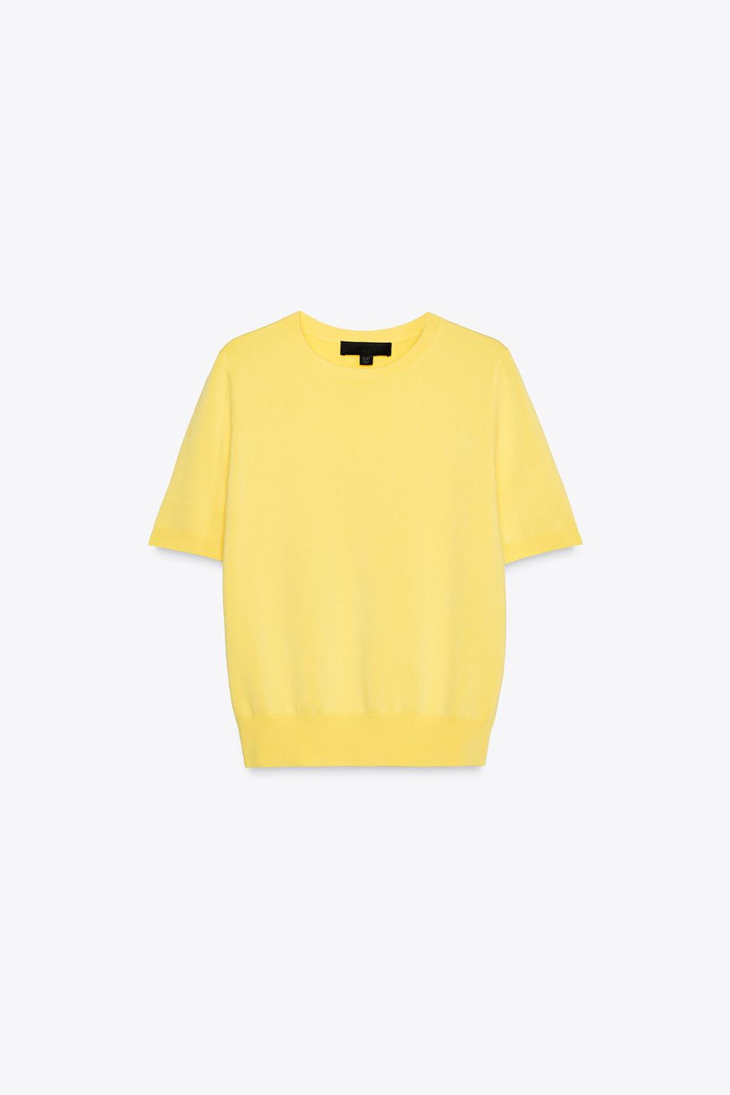 BASIC PLAIN KNIT SHORT SLEEVE TOP - Zara фото 25