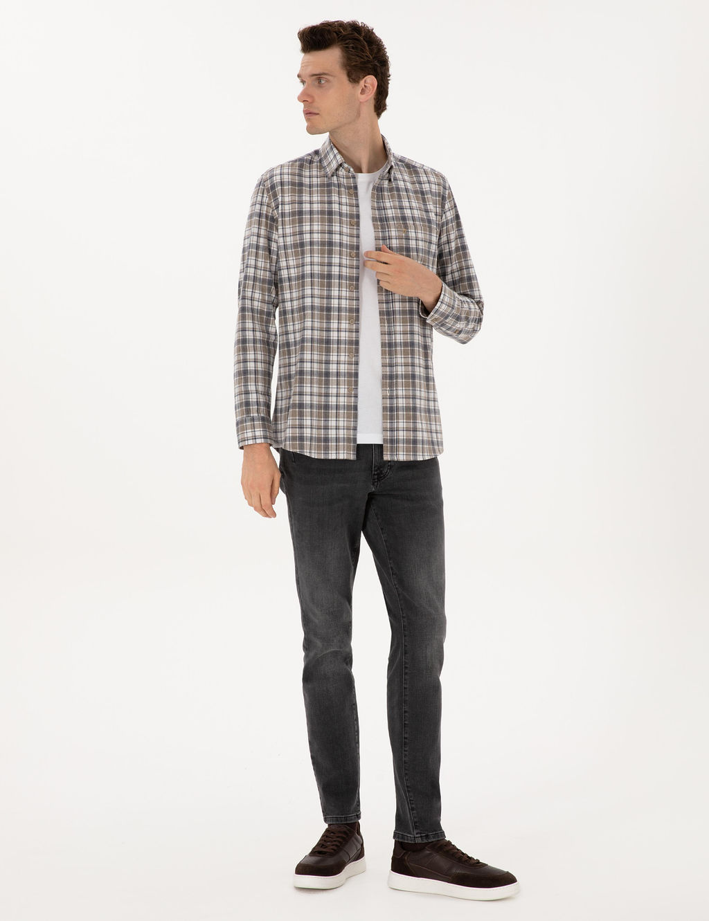 Kahverengi Regular Fit Uzun Kollu G_mlek - Pierre cardin фото 4