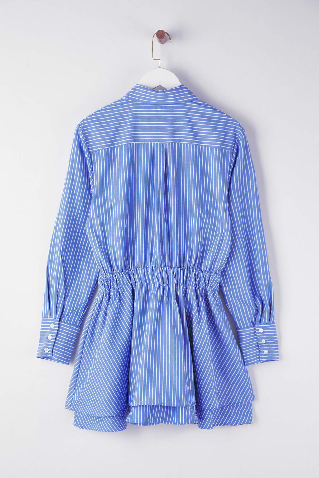 Mavi Cizgili Bel Lastik Detayl? Poplin Dokuma Elbise TWOAW26EL00189 - Trendyolmilla фото 7