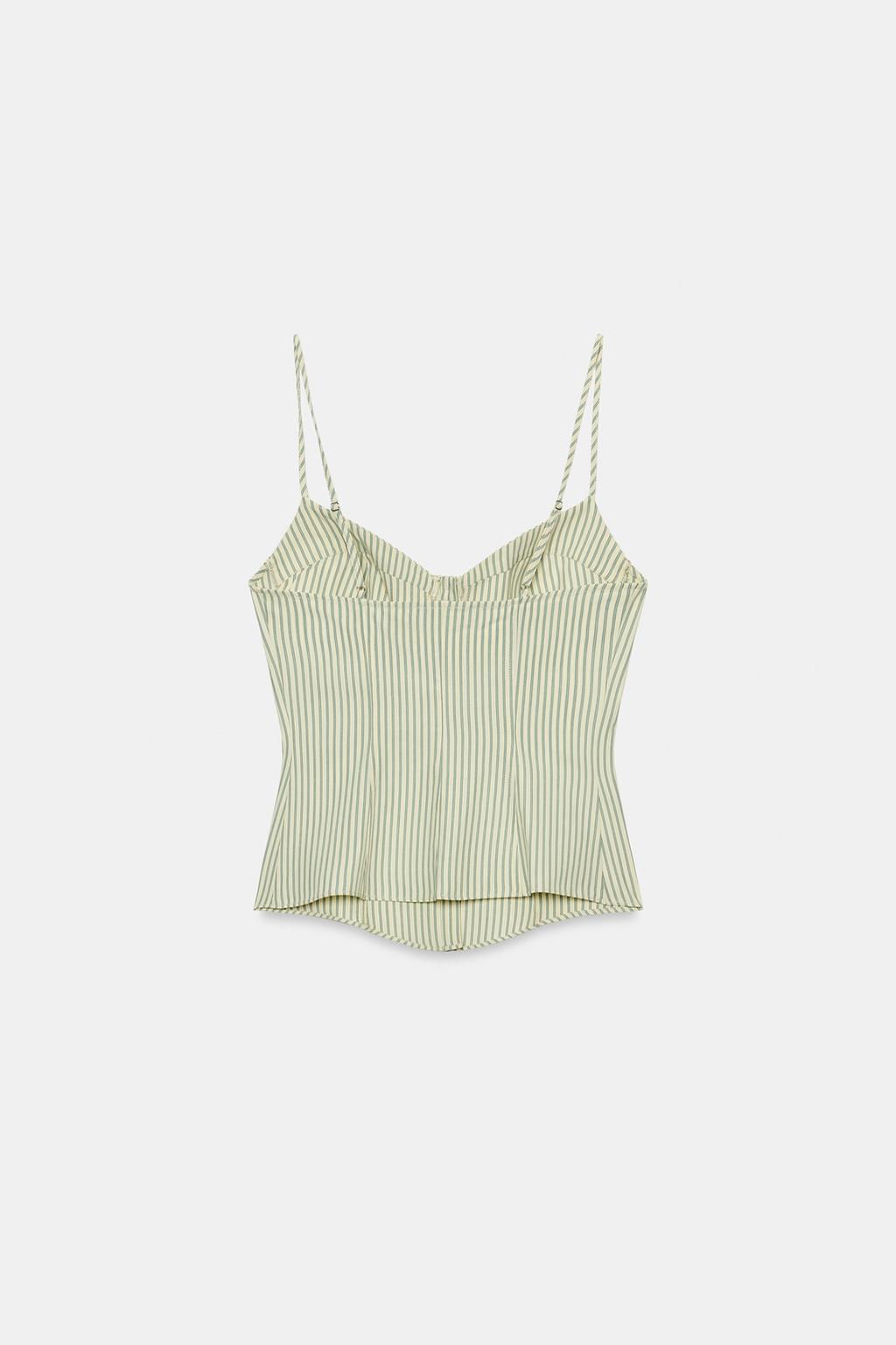 STRIPED CORSETRY-INSPIRED TOP - Zara фото 6
