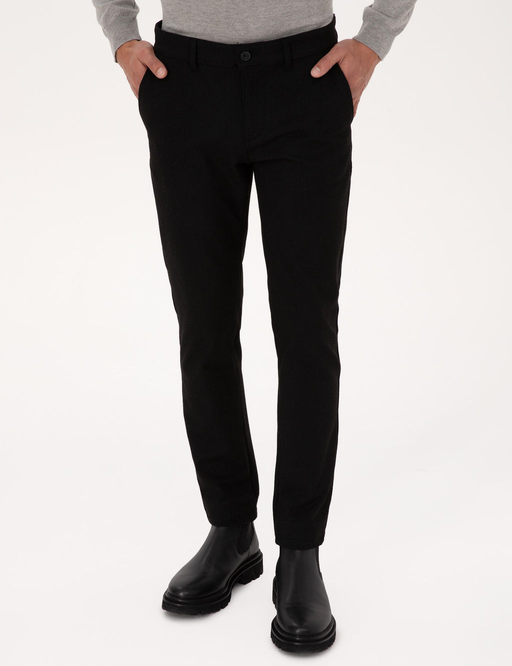 Siyah Slim Fit Kanvas Pantolon - Pierre cardin фото 2