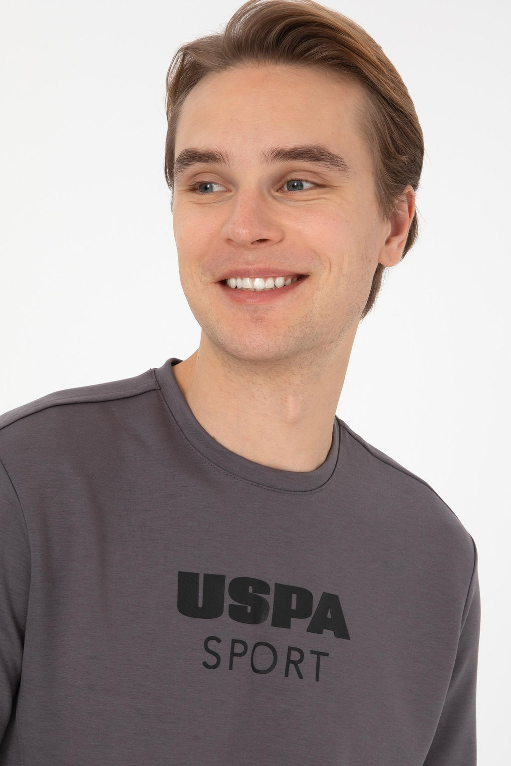 Erkek Regular Fit Bisiklet Yaka Gri Sweatshirt - U.s. polo assn фото 2