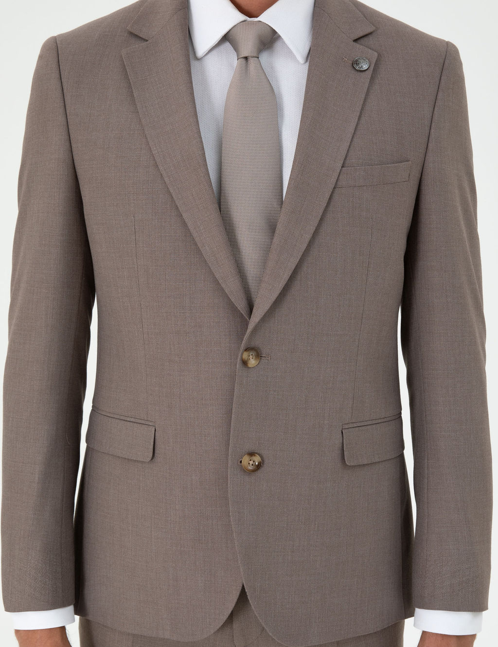 A__k Kahverengi Ex. Slim Fit Tak_m Elbise