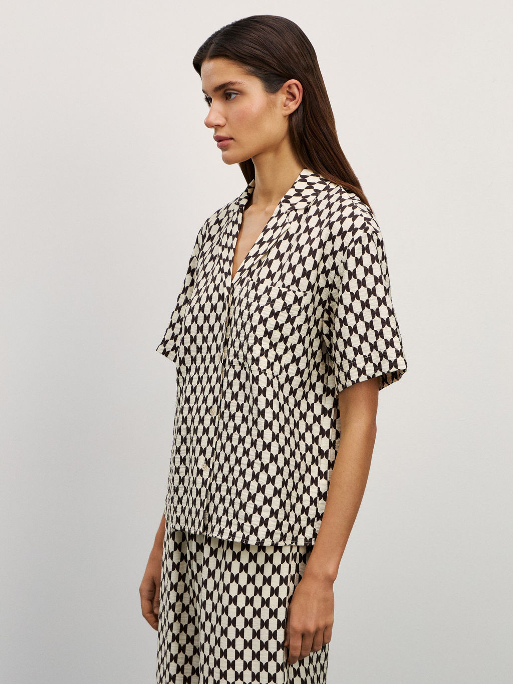 Рубашка из вискозы с принтом / Zarina  фото 4