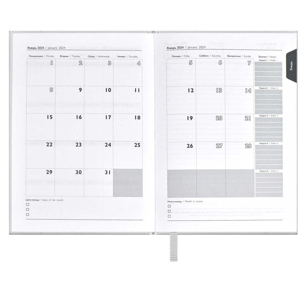 Ежедневник датированный 2024 ESCALADA, А6+, 176 л., арт. 63797/ 20 ПЛОНЖЕ МЕТАЛЛИК СЕРЕБРЯНЫЙ  фото 8