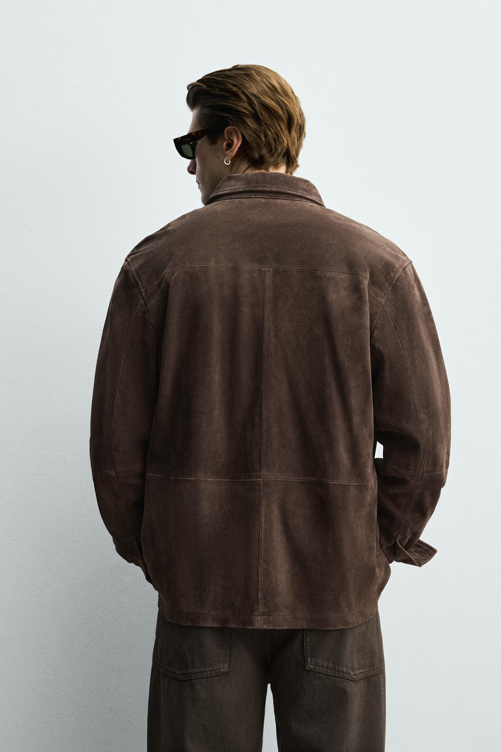 SOBRECAMISA PIEL ANTE / Chocolate - Zara фото 3