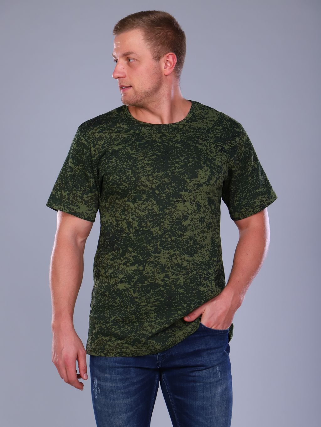 Футболка мужская из кулирки цифра зеленый - Амадэль фото 4