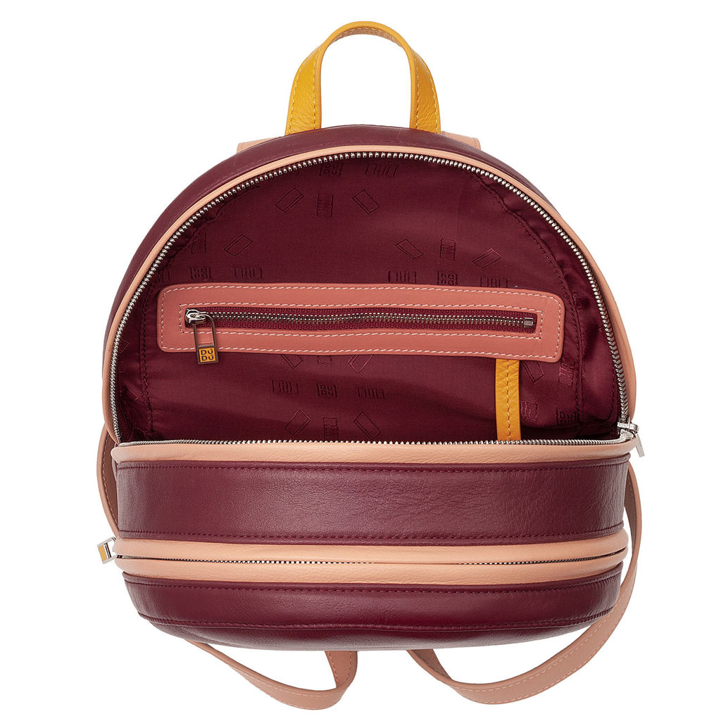 Итальянский женский кожаный рюкзак DuDu Bags серии Favignana | бордово-розовый - Dudubags фото 4