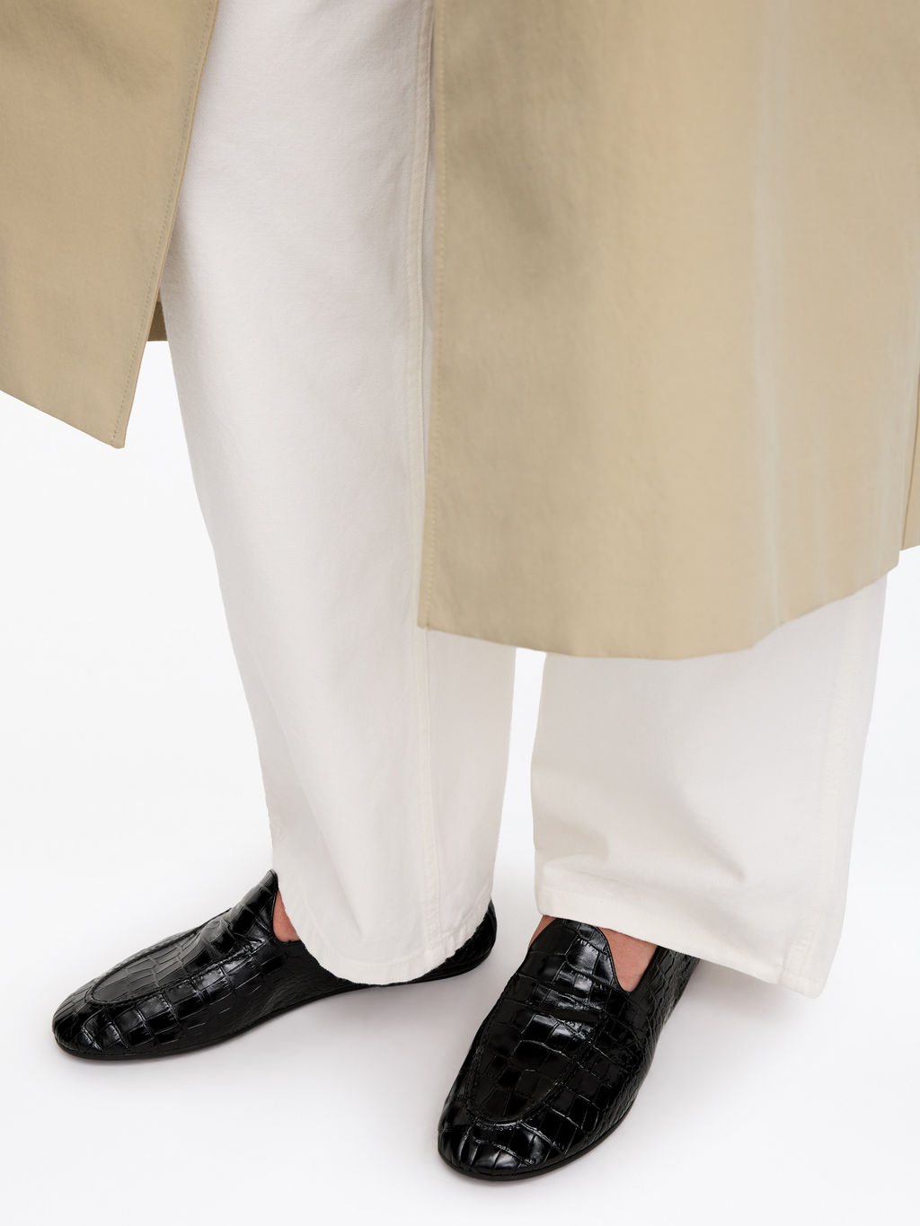 Mocasines de piel con relieve de cocodrilo - H&m фото 2