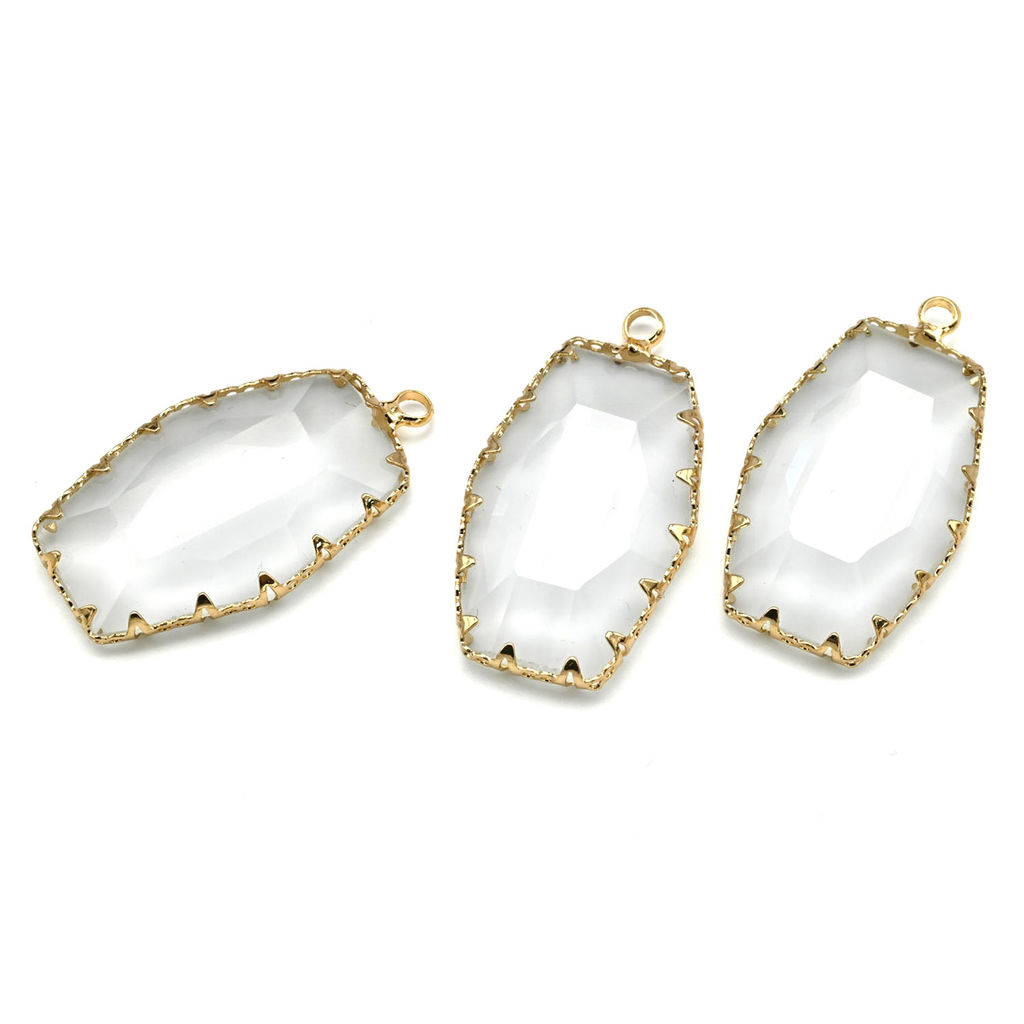 Подвеска "Кружевная" овал 18*32мм цв.хрусталь