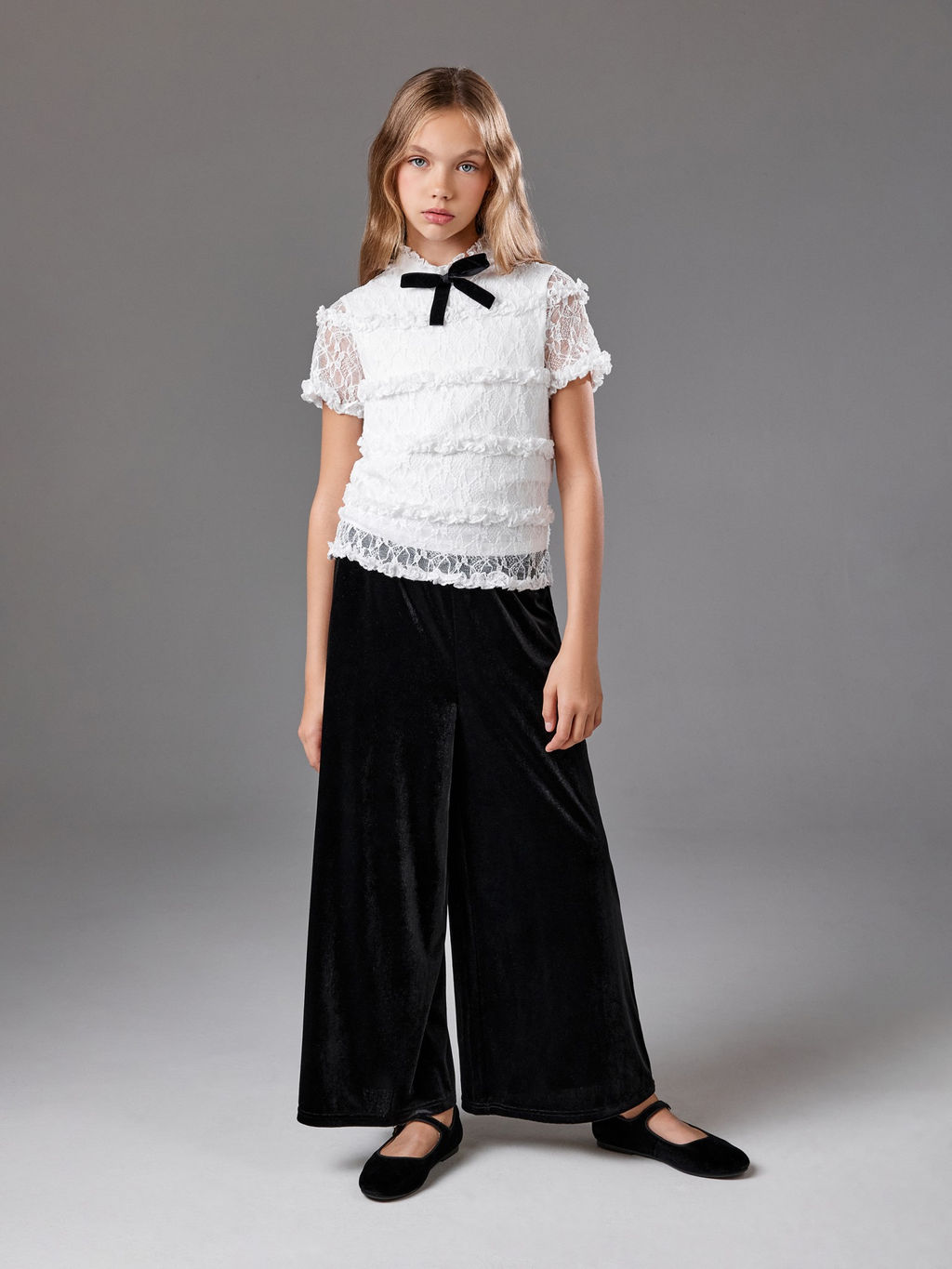 ACOOLA / Блузка детская для девочек Tebriz белый  фото 2