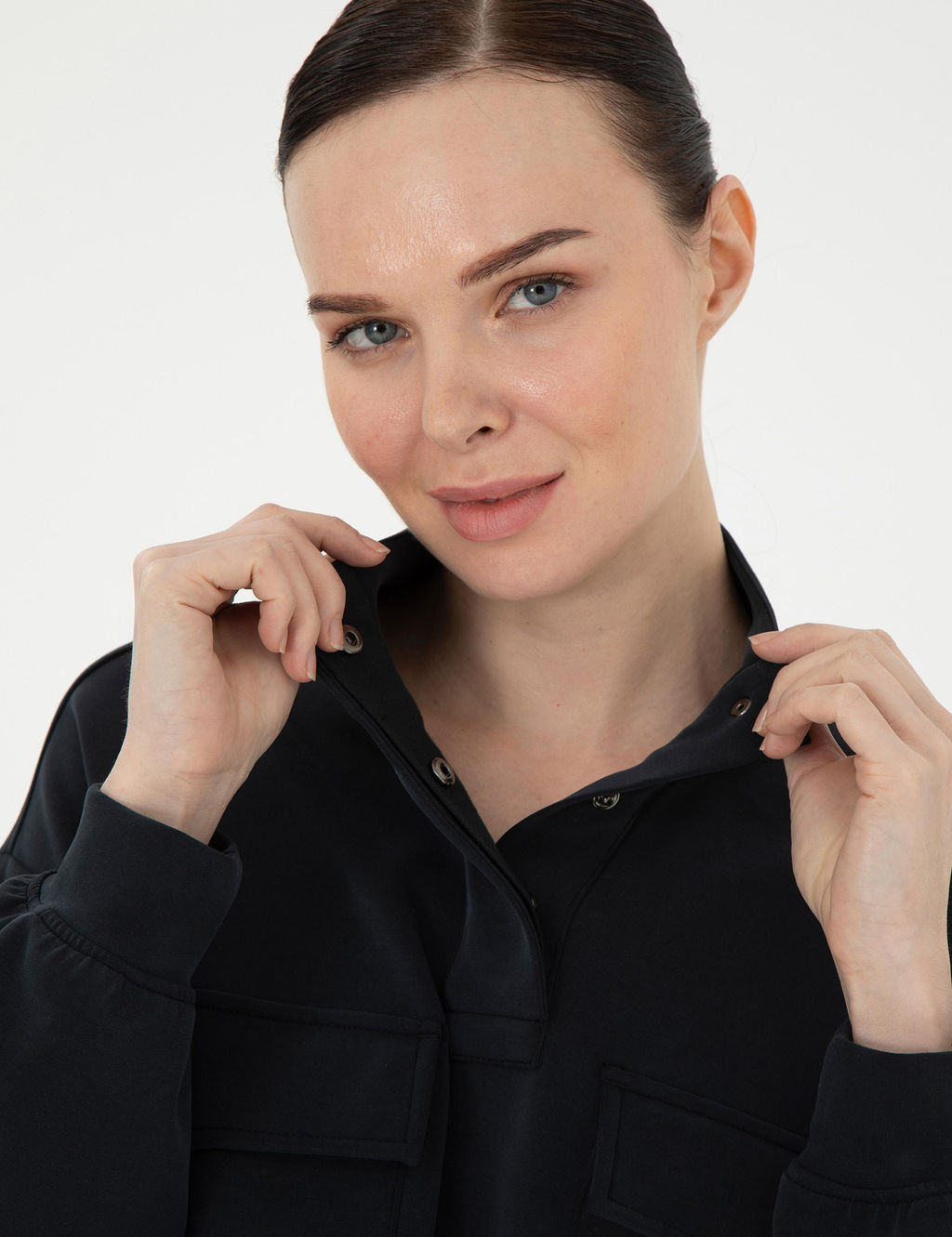 Siyah Comfort Fit Sweatshirt - Pierre cardin фото 2