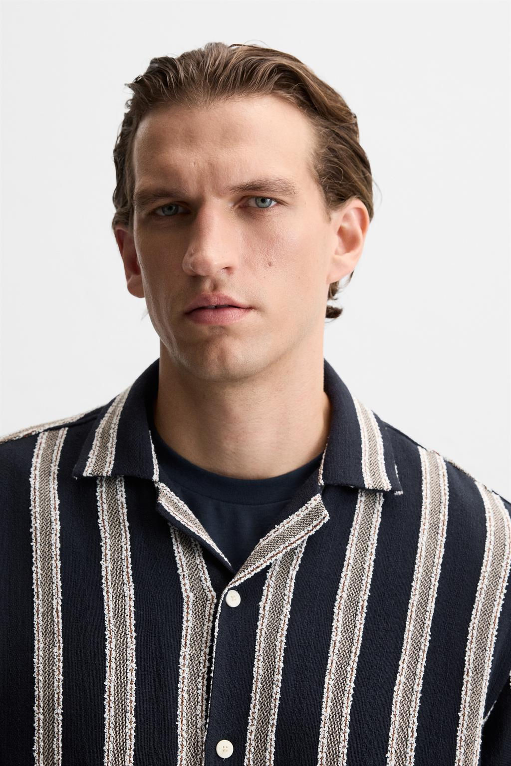 STRIPED TEXTURED SHIRT - Zara фото 5