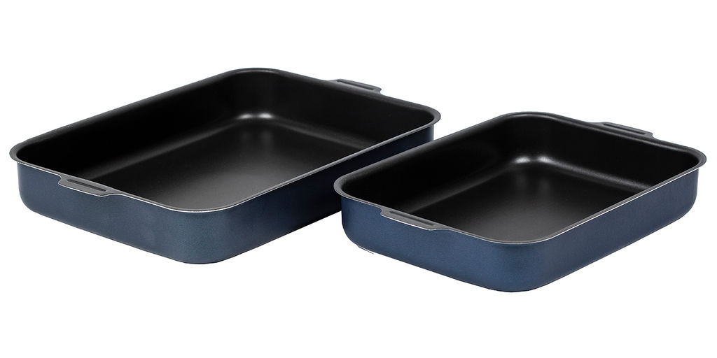 АП_AZURE (Сатин) Набор противней (230*300мм,270*352мм) б/кр 2 цел.руч, а/п синий арт.63026 Калитва