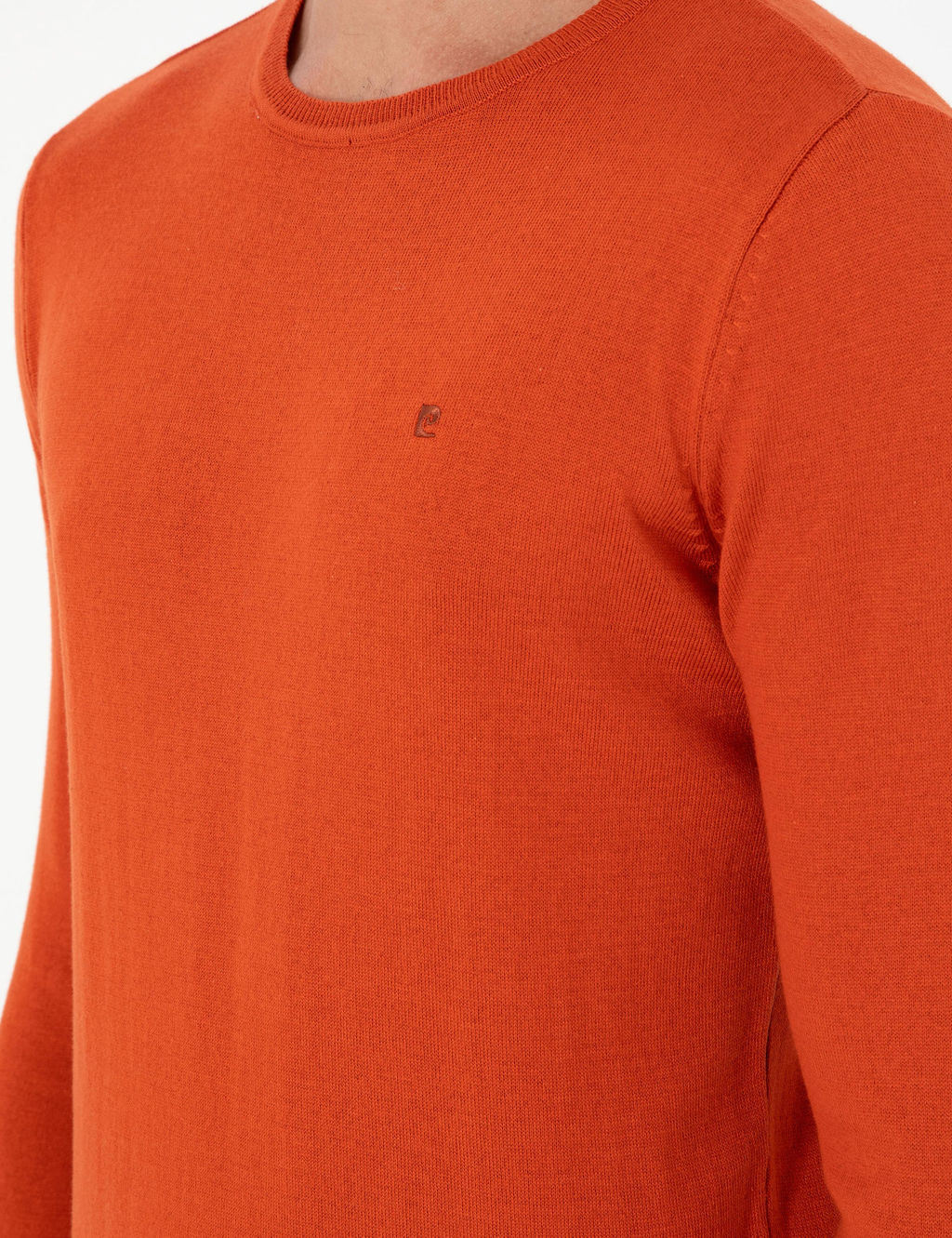 Turuncu Slim Fit Bisiklet Yaka Basic Triko Kazak - Pierre cardin фото 7