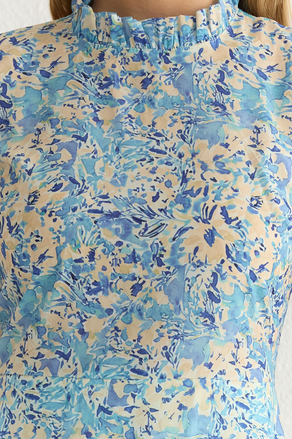 TRENDYOLMILLA Ac?k Mavi Cicekli A Kesim F?rf?rl? Midi Dokuma Elbise TWOSS20EL0894  фото 33