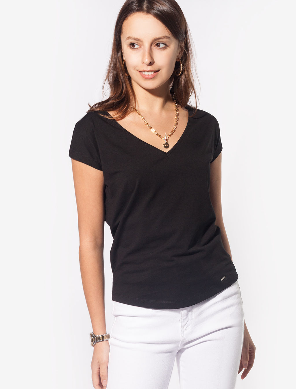 VILATTE / Футболка с цельнокроеным рукавом из премиального хлопка  фото 3