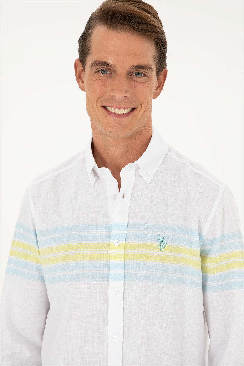 U. S. Polo Assn / Мужская мятная рубашка с длинным рукавом - U.s. polo assn фото 2