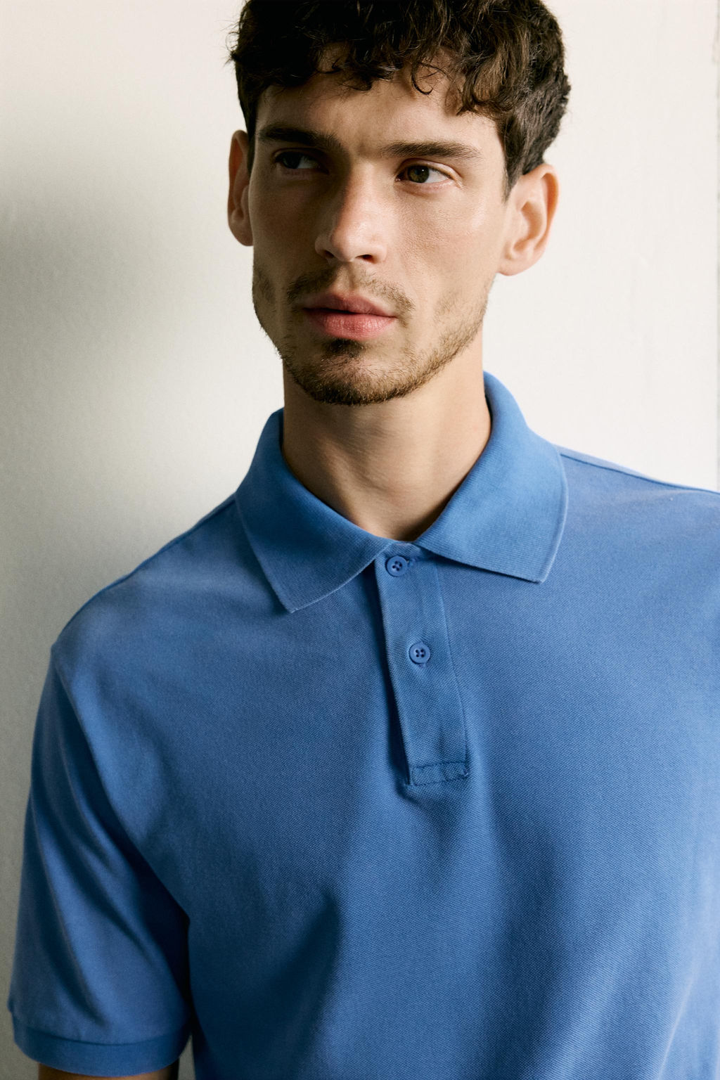 POLO PIQU? LAVADO REGULAR FIT / Azul lavado - Zara фото 5