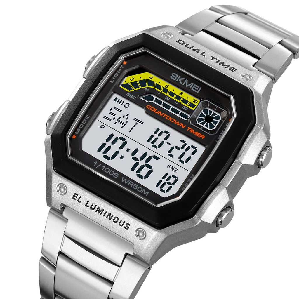 Часы наручные Skmei мужские электронные 2307silver-steel