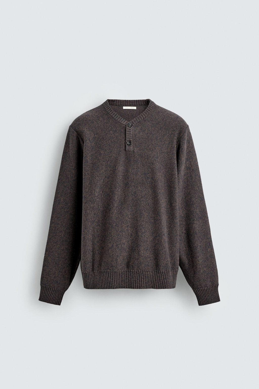 BUTTON-UP V-NECK SWEATER