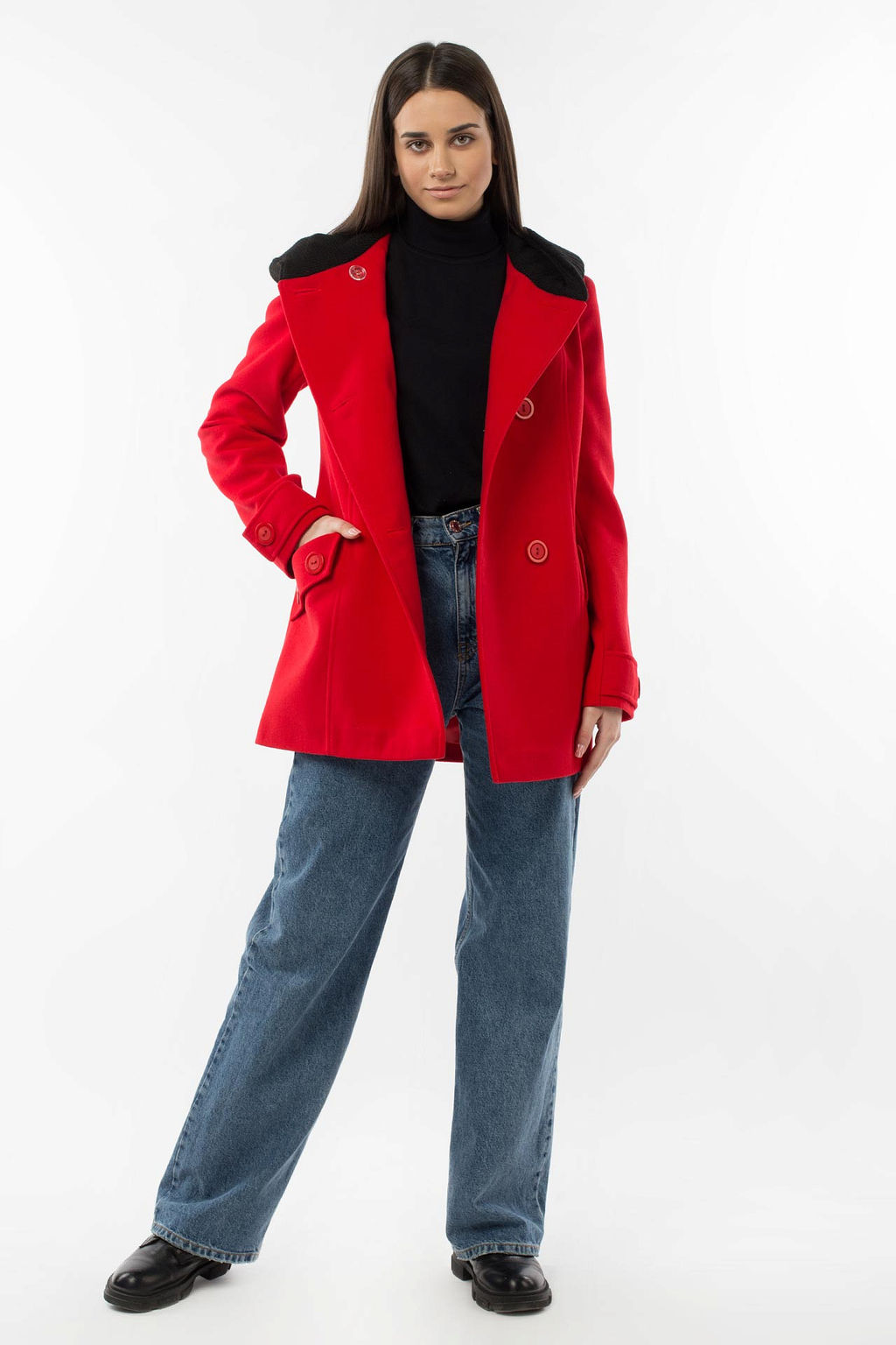 01-05648 Пальто женское демисезонное (пояс) - El podio фото 2