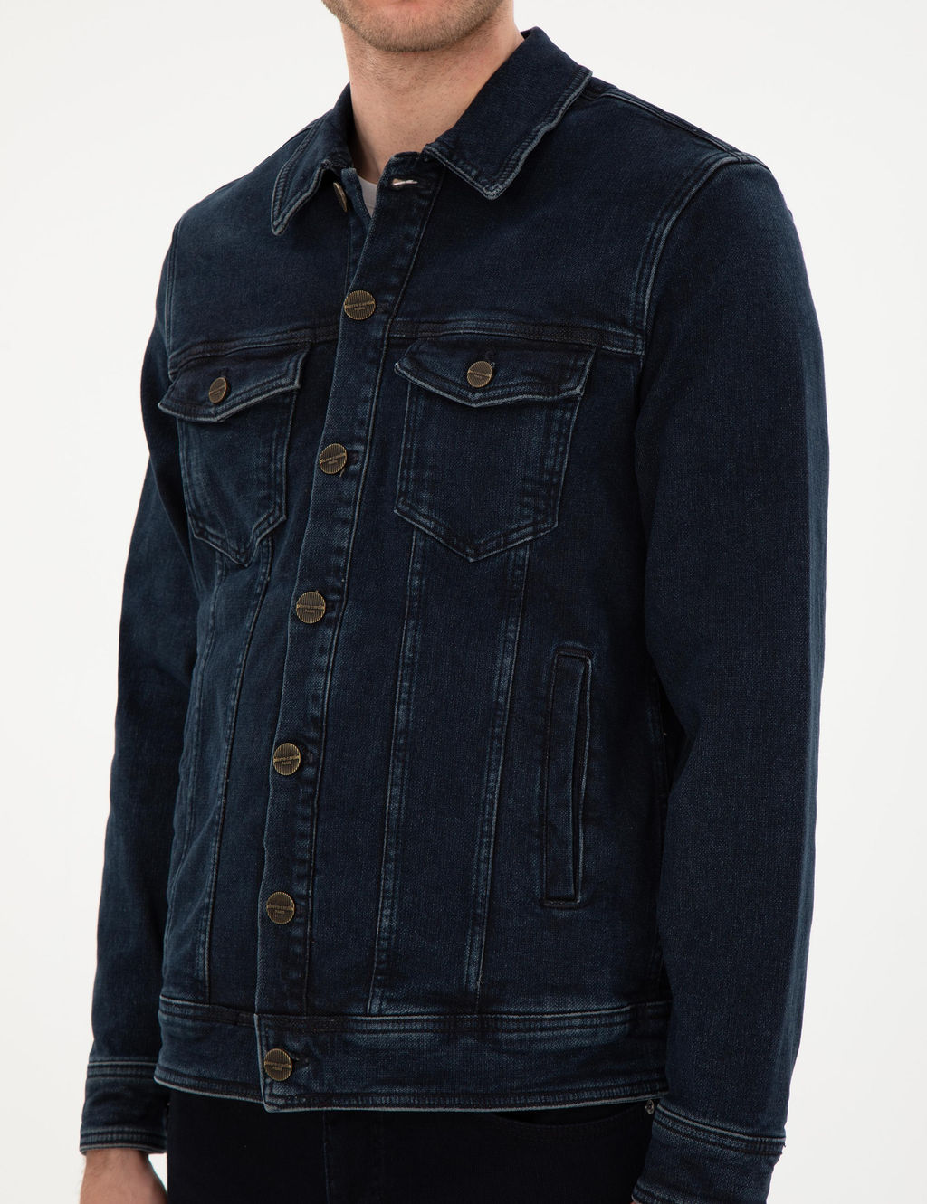 Lacivert Slim Fit Jean Ceket - Pierre cardin фото 7