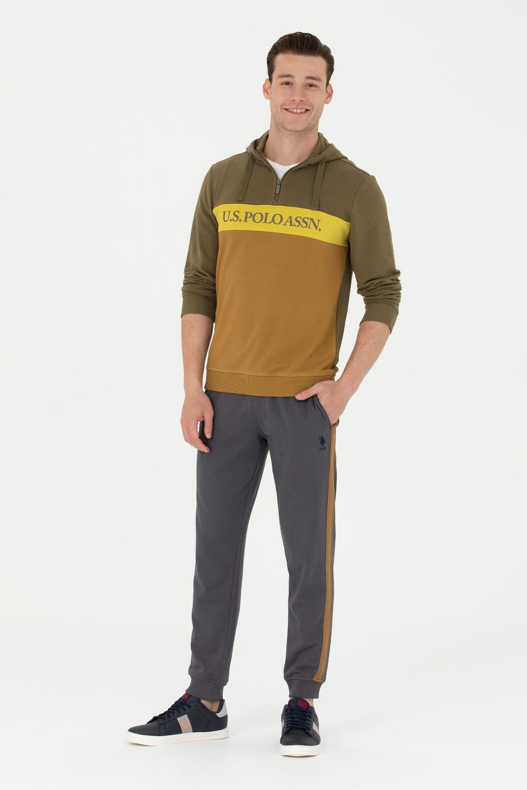 U. S. Polo Assn Мужская толстовка цвета хаки с капюшоном - U.s. polo assn фото 18