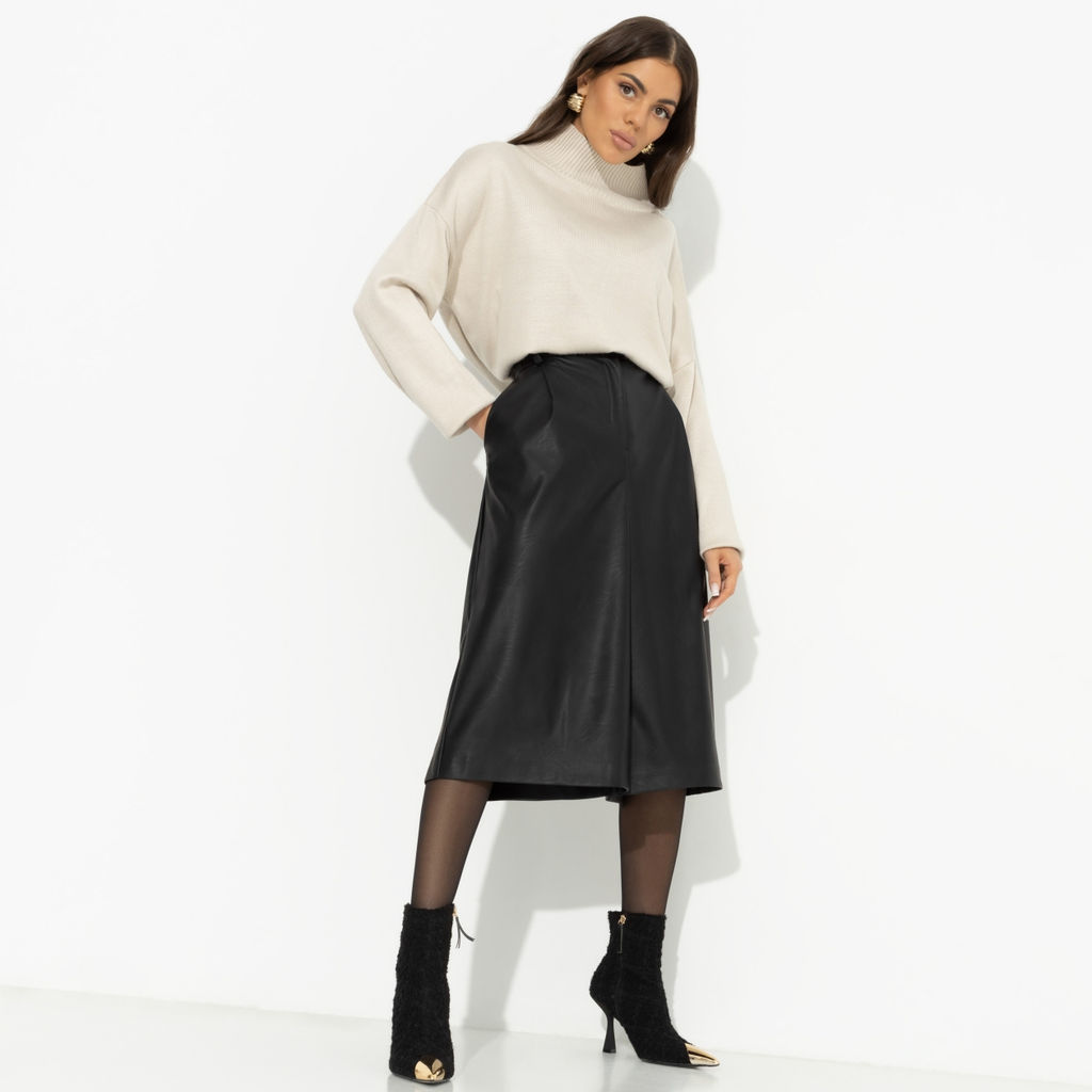 Кюлоты из экокожи Неожиданный подарок (black) - Charutti фото 12