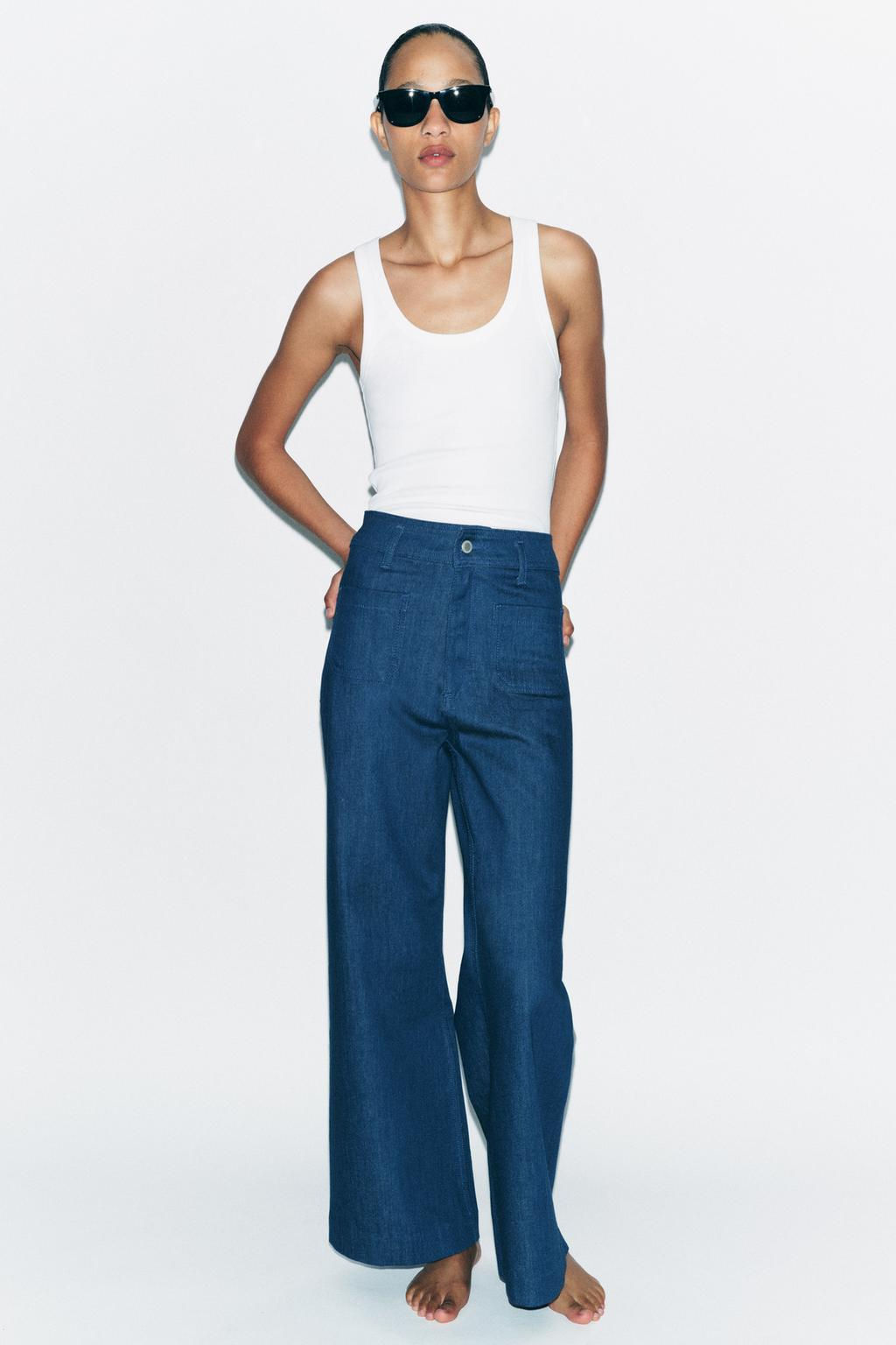 ZW COLLECTION HIGH-WAIST WIDE-LEG JEANS WITH POCKETS - Zara фото 6