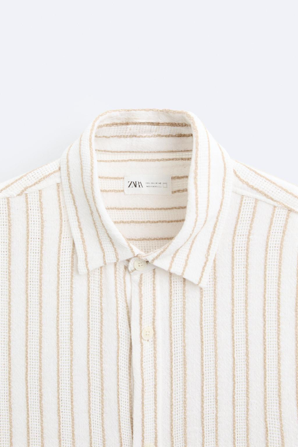 STRIPED TEXTURED SHIRT - Zara фото 8